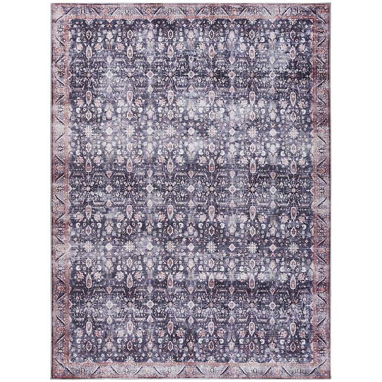 Image 2 Grand Washables GRW06 5&#39;3 inchx7&#39;3 inch Navy Ivory Area Rug