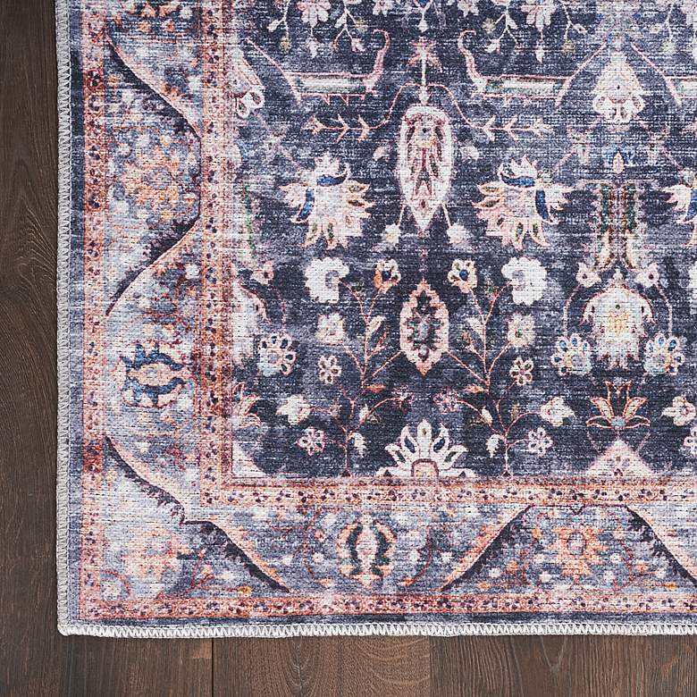 Image 3 Grand Washables GRW06 5&#39;3 inchx7&#39;3 inch Navy Ivory Area Rug more views