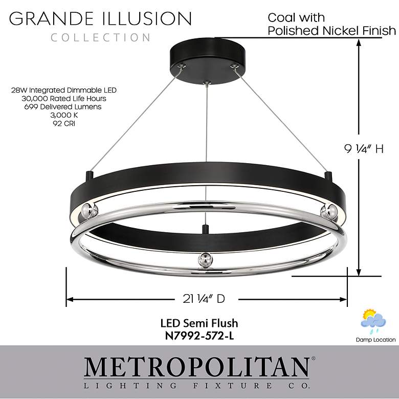 Image 4 GRANDE ILLUSION - 21.25" LED PENDANT more views