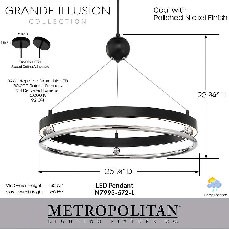 Image 4 GRANDE ILLUSION - 25.25" LED PENDANT more views