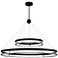 Grande Illusion 48 1/2"W Coal and Nickel LED Ring Chandelier