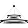 2_Grande Illusion 48 1/2"W Coal and Nickel LED Ring Chandelier more views