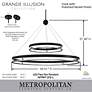 4_Grande Illusion 48 1/2"W Coal and Nickel LED Ring Chandelier more views