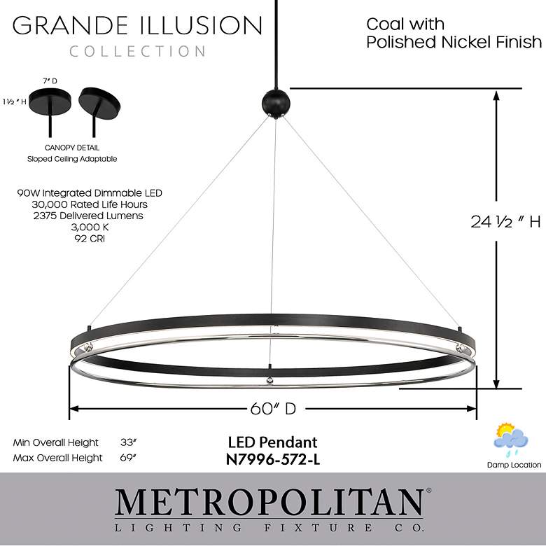 Image 6 GRANDE ILLUSION - 61" LED PENDANT more views