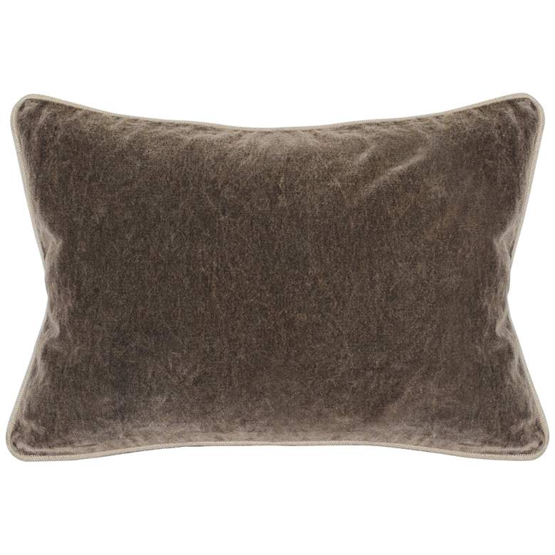 Image 1 Grandeur Chocolate 20 inch x 14 inch Cotton Velvet Accent Pillow
