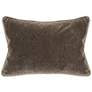 Grandeur Chocolate 20" x 14" Cotton Velvet Accent Pillow