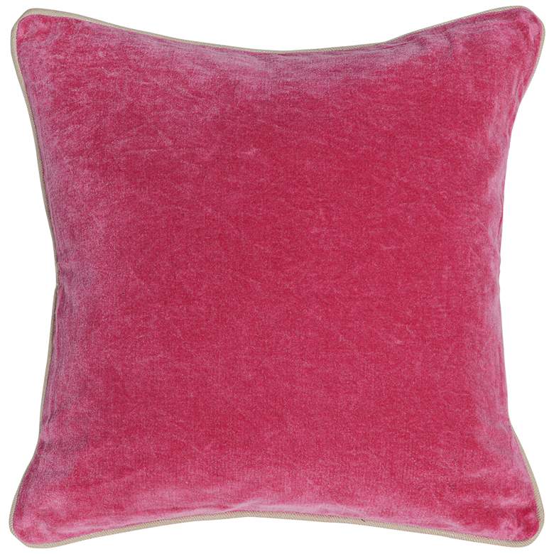 Image 1 Grandeur Fuchsia 18 inch Square Cotton Velvet Accent Pillow