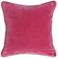Grandeur Fuchsia 18" Square Cotton Velvet Accent Pillow