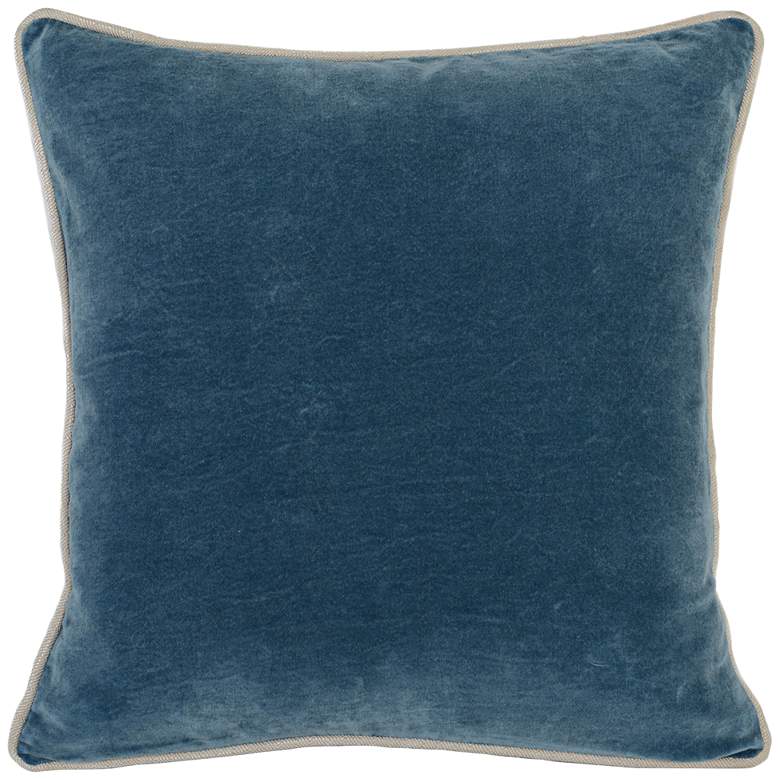 Image 1 Grandeur Marine 18" Square Cotton Velvet Accent Pillow