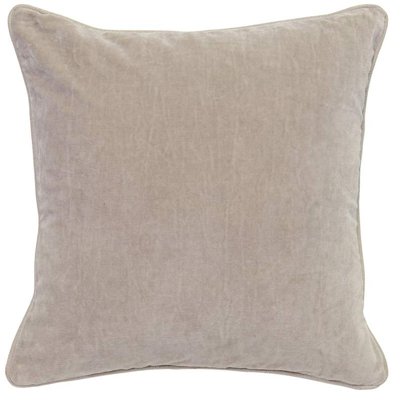 Image 1 Grandeur Natural 18 inch Square Cotton Velvet Accent Pillow