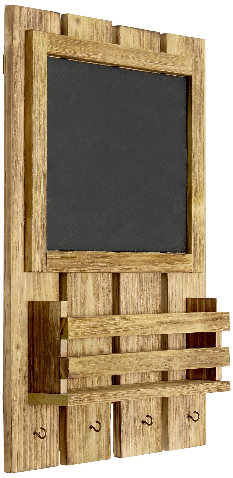 Grandy Brown Chalkboard Sign w/ Key Holder and Mail Storage