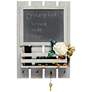 Grandy Gray Wash Chalkboard Sign w/ Key Holder Mail Storage