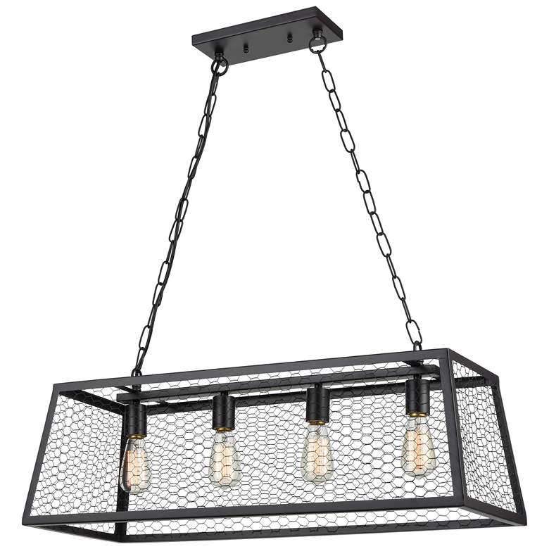 Image 1 Grange 31" Wide 4-Light Chandelier - Oil Rubbed Bronze