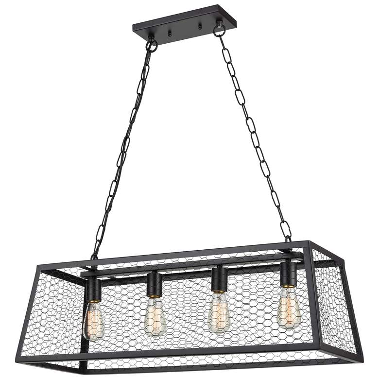 Image 1 Grange 31 inch Wide 4-Light Chandelier - Oil Rubbed Bronze