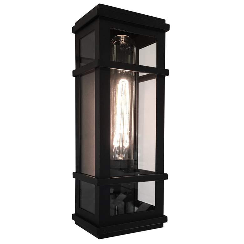 Image 1 Granger Square 1-Light Black Metal Outdoor Post Light