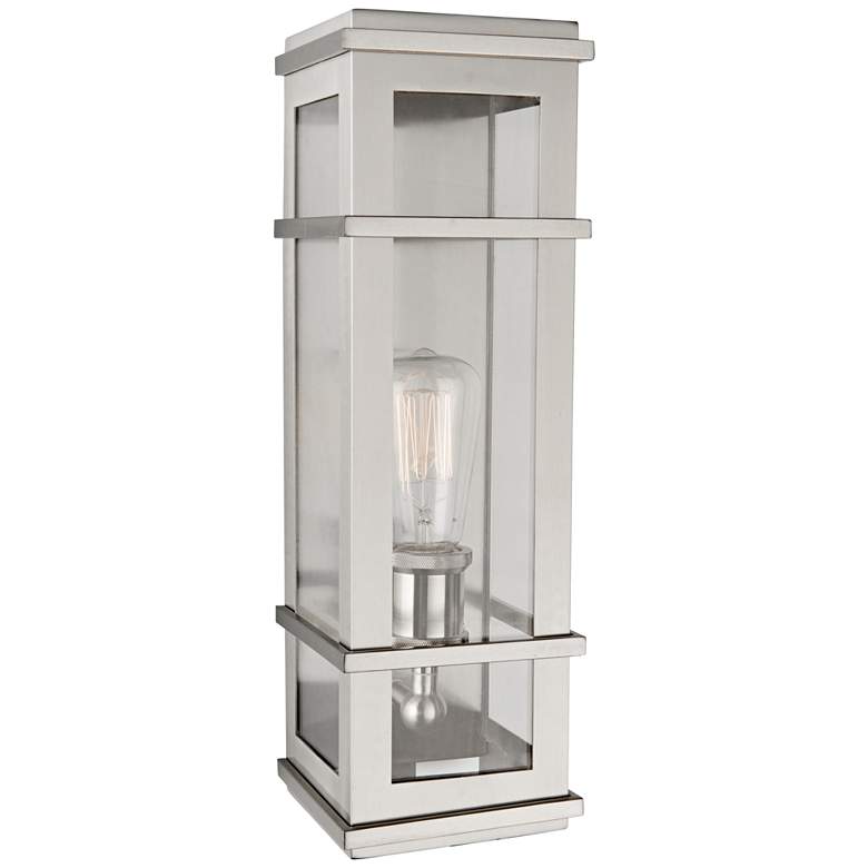Image 1 Granger Square 16" High Stainless Steel Outdoor Wall Light