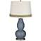 Granite Peak Double Gourd Table Lamp with Scallop Lace Trim