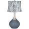 Granite Peak Gray Velvet Snakeskin Shade Spencer Table Lamp
