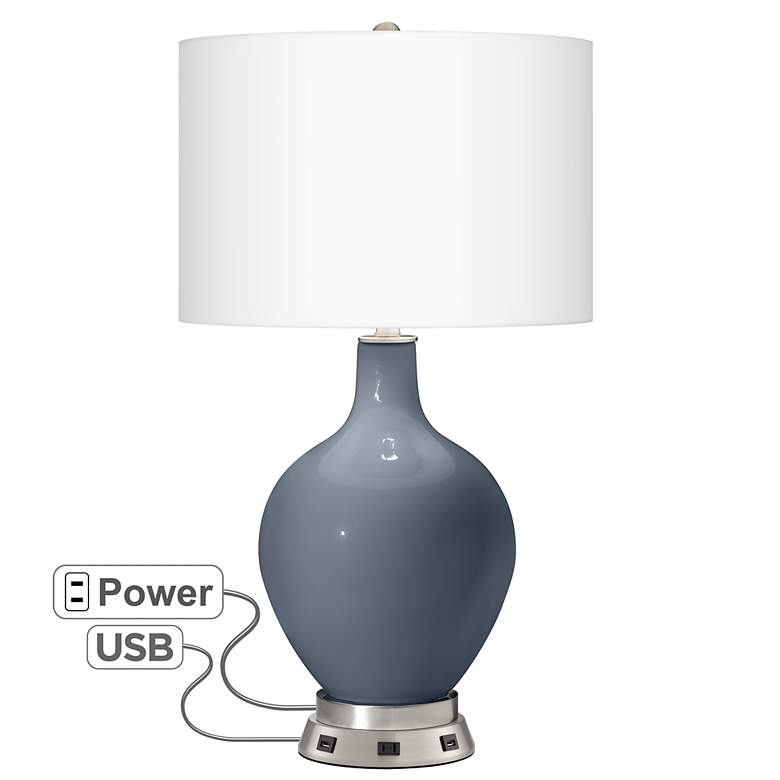 Image 1 Granite Peak Ovo Table Lamp with USB Workstation Base