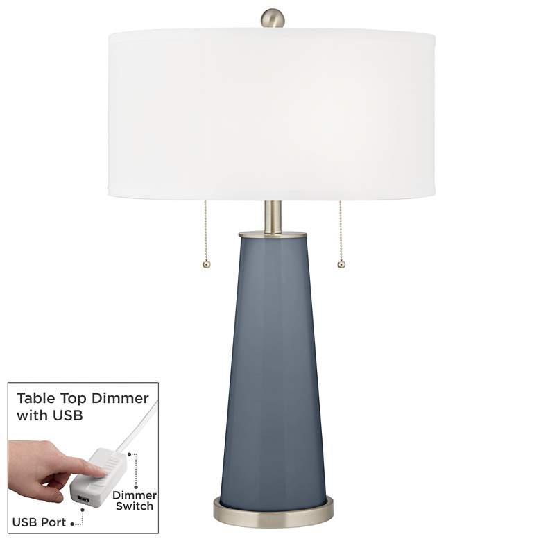 Image 1 Granite Peak Peggy Glass Table Lamp With Dimmer