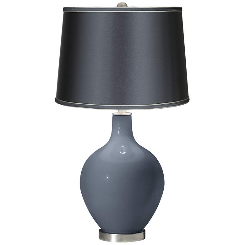 Image 1 Granite Peak - Satin Dark Gray Shade Ovo Table Lamp