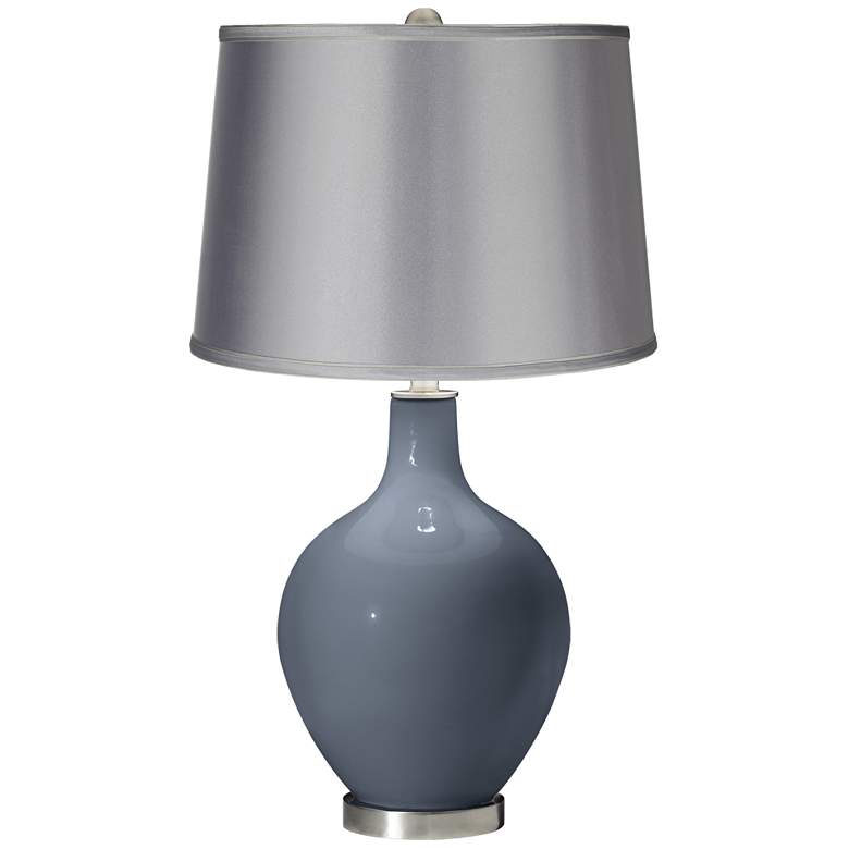 Image 1 Granite Peak - Satin Light Gray Shade Ovo Table Lamp