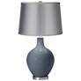 Granite Peak - Satin Light Gray Shade Ovo Table Lamp