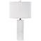 Granite Stone Snowy White Stacked Tower Table Lamp