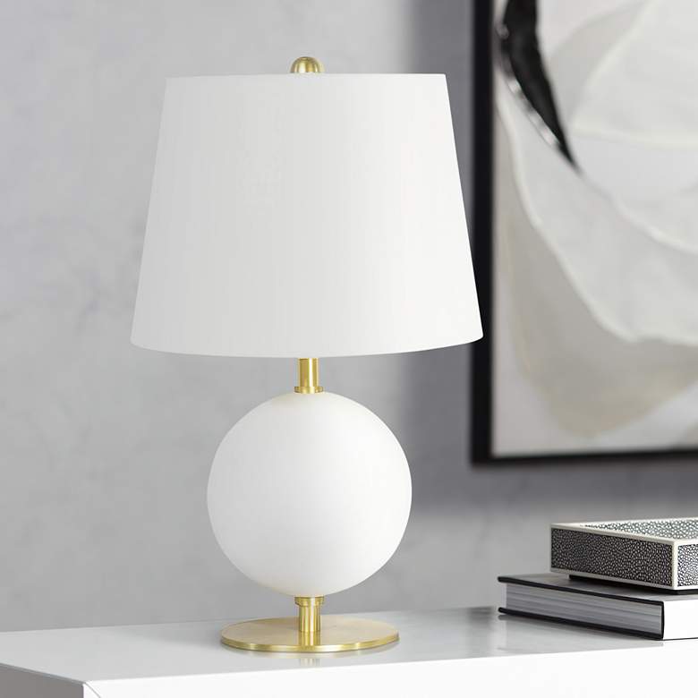 Image 1 Grant 15 3/4 inch High White Steel Accent Table Lamp