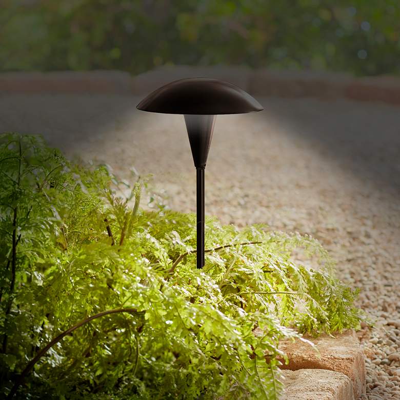 Image 3 Grant 18" High Bronze LED Mushroom Path Lights Set of 2 more views
