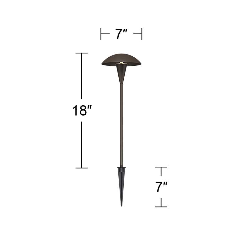 Image 6 Grant 18" High Bronze LED Mushroom Path Lights Set of 2 more views