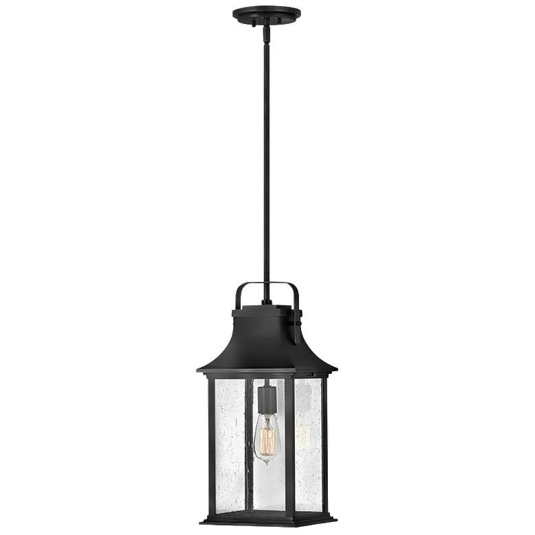 Image 1 Grant 19 3/4" High Textured Black Outdoor Hanging Light