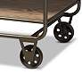 Grant 41 3/4"W Oak Brown Wood Black 2-Drawer Bar or Kitchen Cart