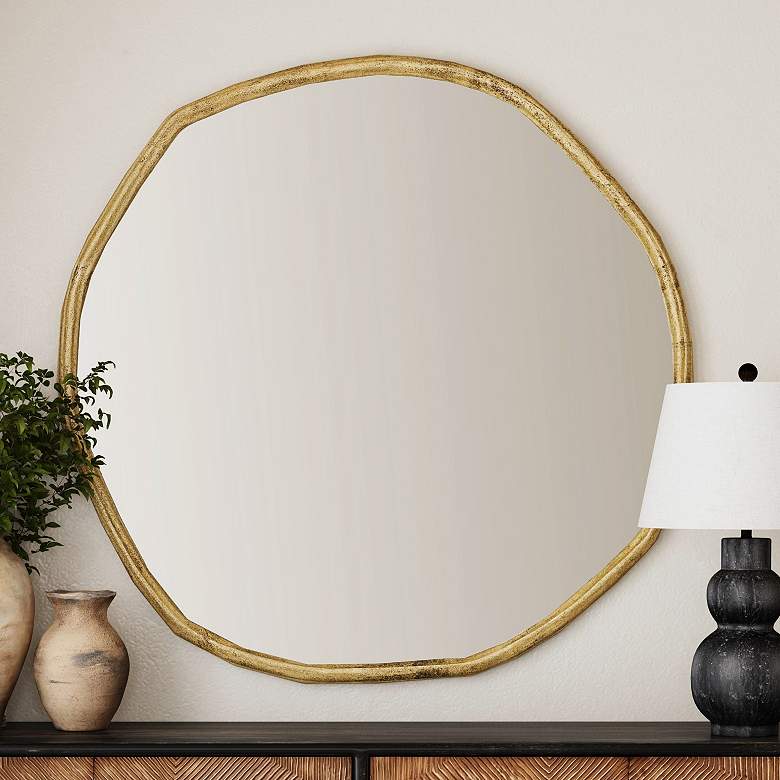 Image 1 Grant 52" Brass Wall Mirror