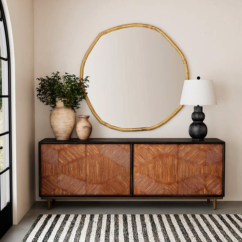 Image 5 Grant 52" Brass Wall Mirror more views
