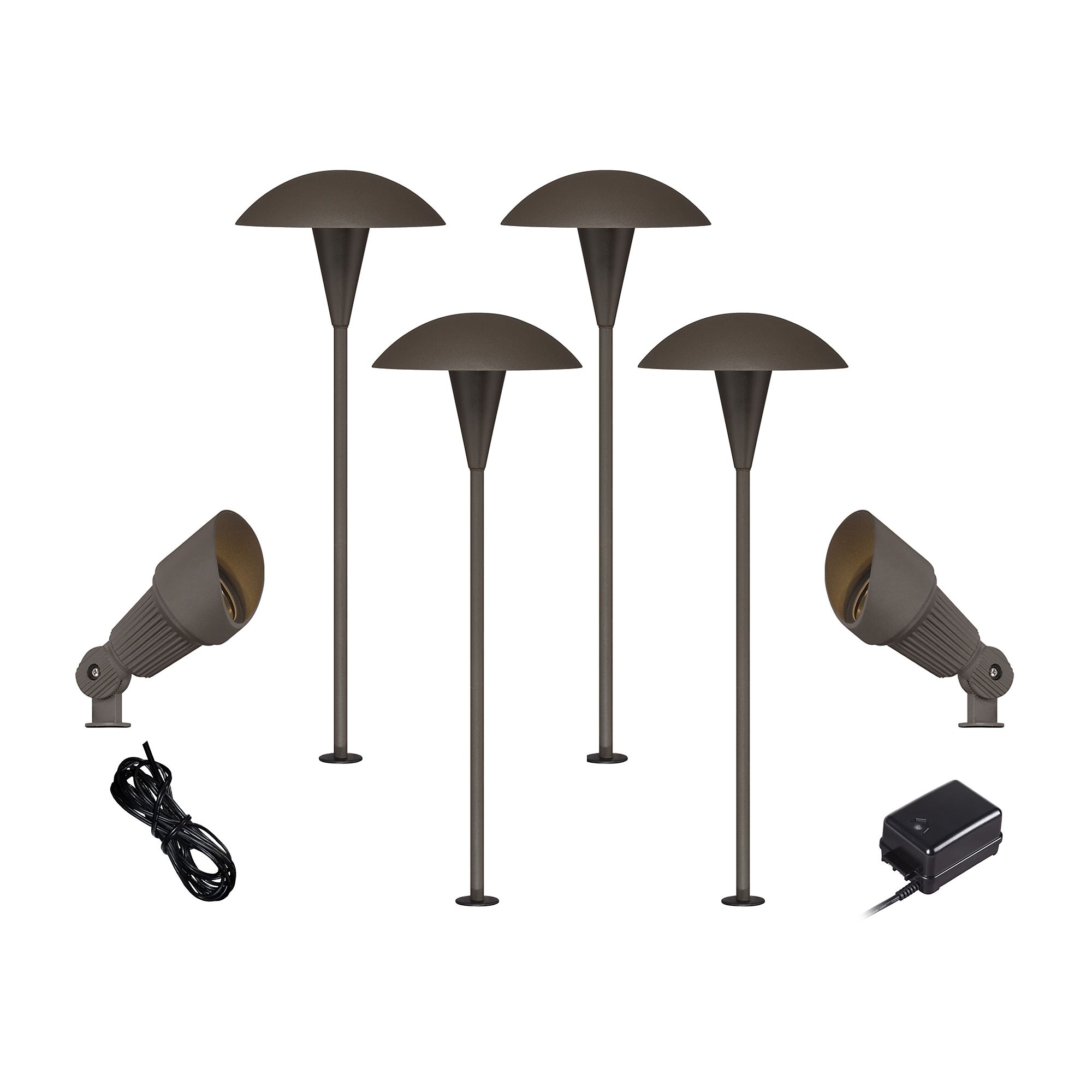 Grant 7 1/2" High Bronze and Spotlight 8-Piece LED Landscape Set