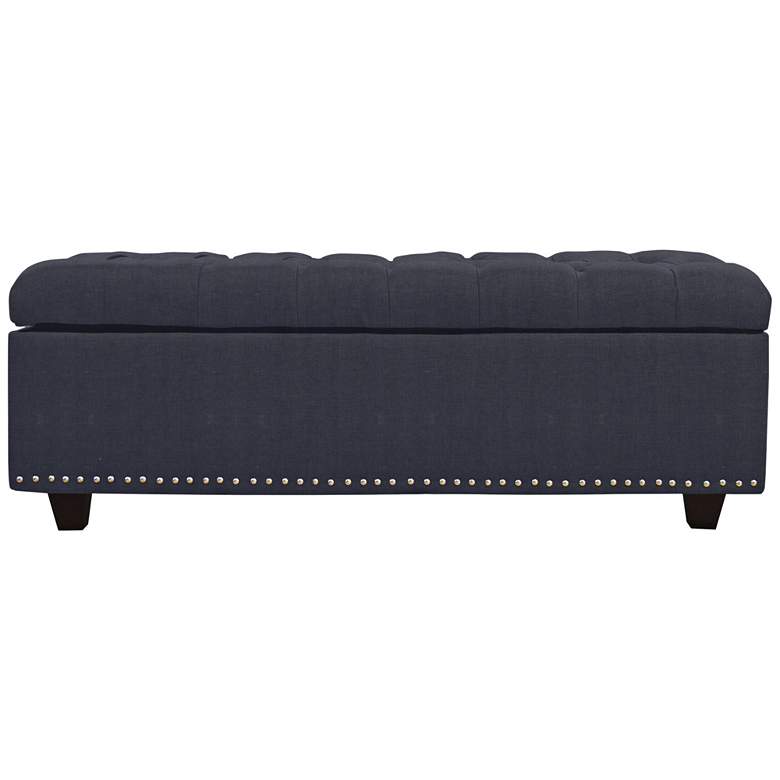Image 1 Grant Azure Fabric Tufted Storage Bench