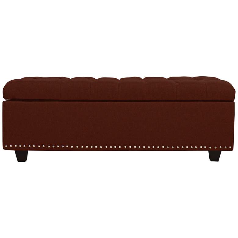 Image 1 Grant Burgundy Red Fabric Tufted Storage Ottoman