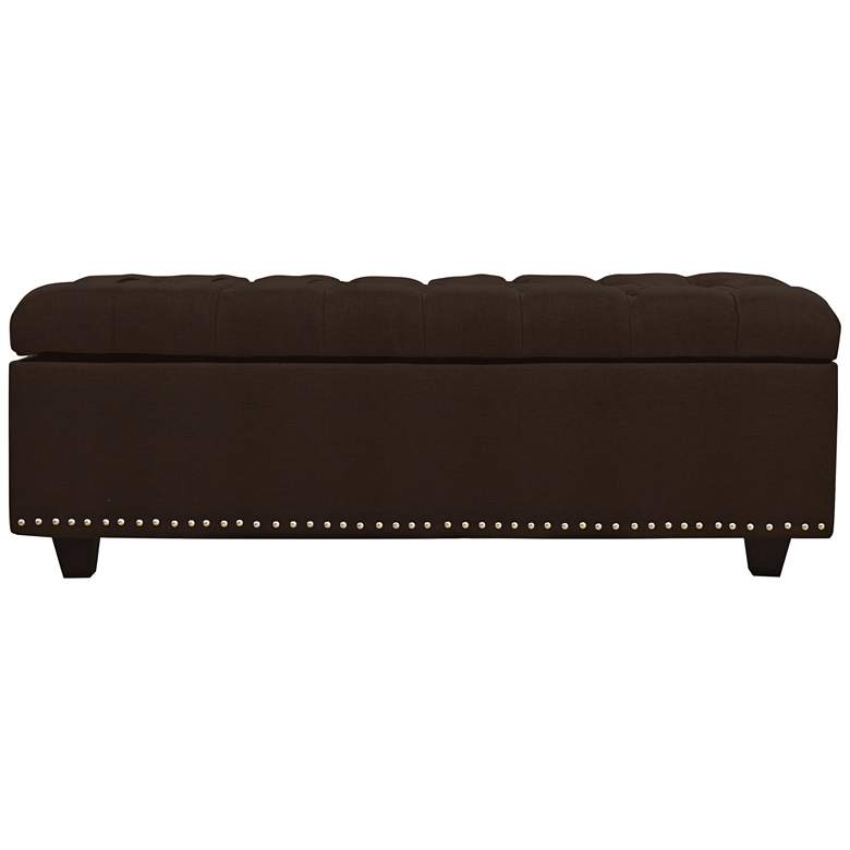 Image 1 Grant Chocolate Fabric Tufted Storage Bench
