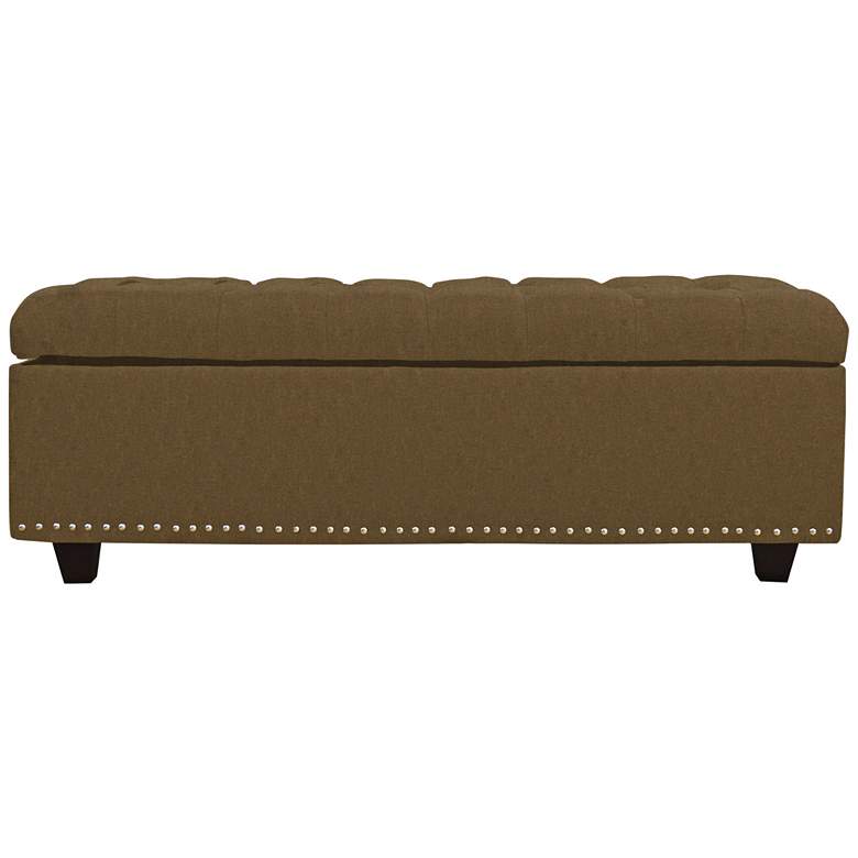 Grant Coffee Fabric Tufted Storage Bench