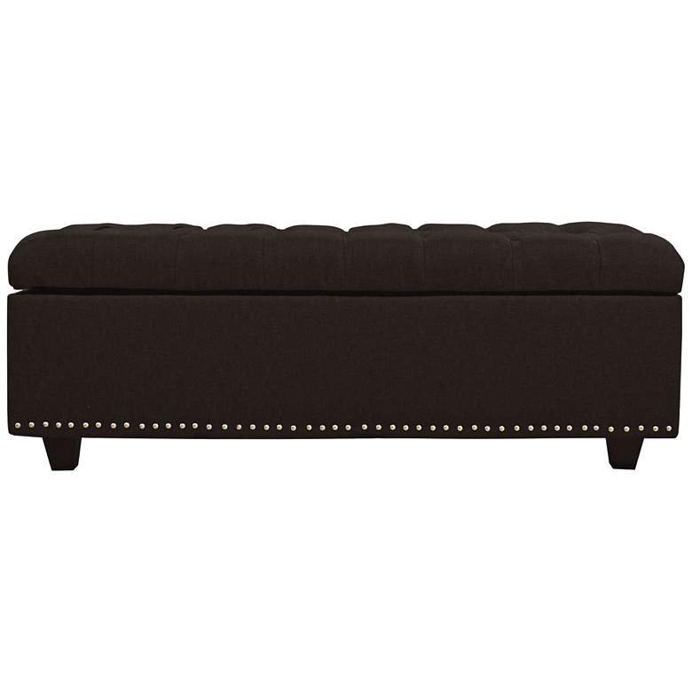 Image 1 Grant Dark Brown Fabric Tufted Storage Bench