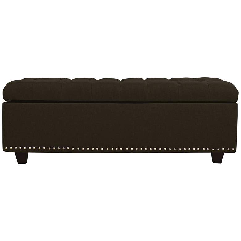 Image 1 Grant Espresso Fabric Tufted Storage Bench