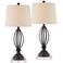 Grant Metal Open Cage Table Lamps With 7" Square Risers