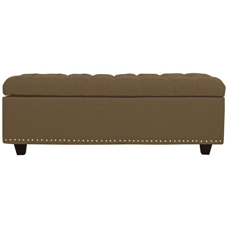 Image 1 Grant Pecan Fabric Tufted Storage Bench