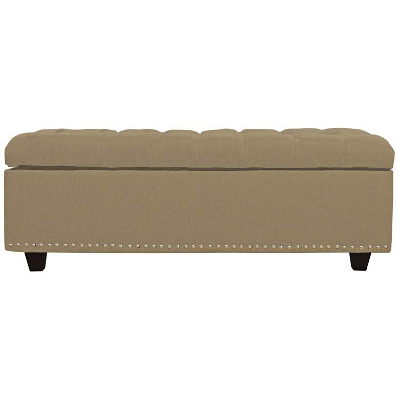 Image 1 Grant Taupe Fabric Tufted Storage Bench