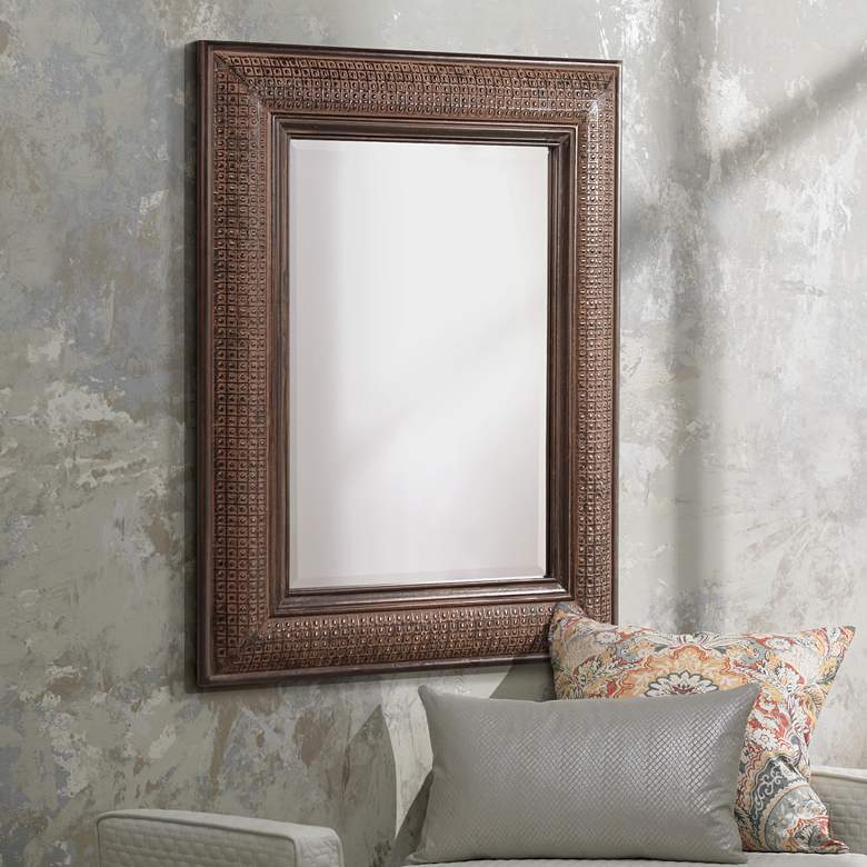 Image 1 Grant Textured Copper 31" x 39" Wall Mirror