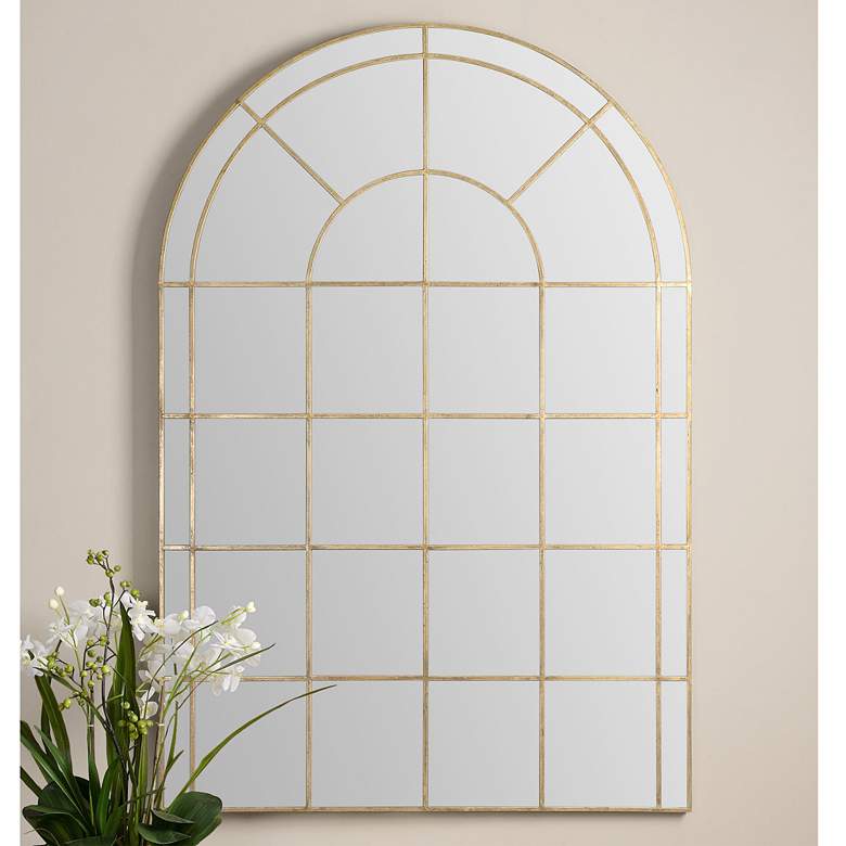 Image 1 Grantola Gold 47 3/4" x 71 3/4" Arch Oversized Wall Mirror
