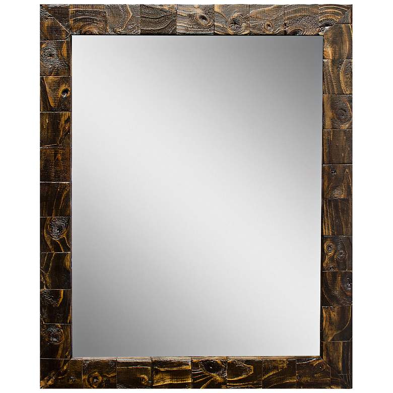 Image 1 Granularity Espresso Wood 27 1/2 inch x 33 1/2 inch Wall Mirror
