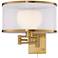Granview Warm Antique Brass Sheer Shade Swing Arm Wall Lamp