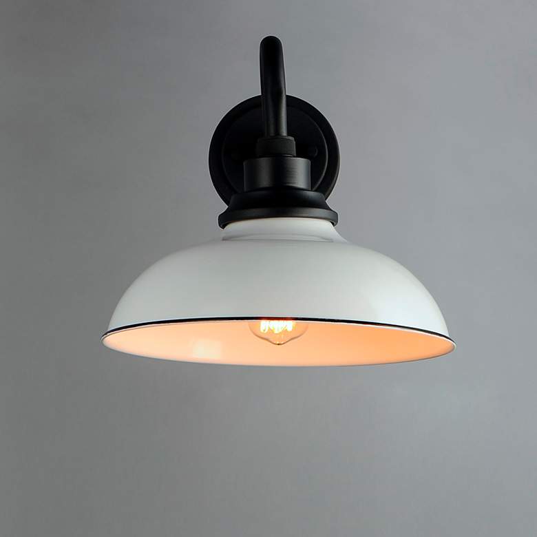 Image 6 Granville 11 1/4"H Black and Gloss White Outdoor Wall Light more views